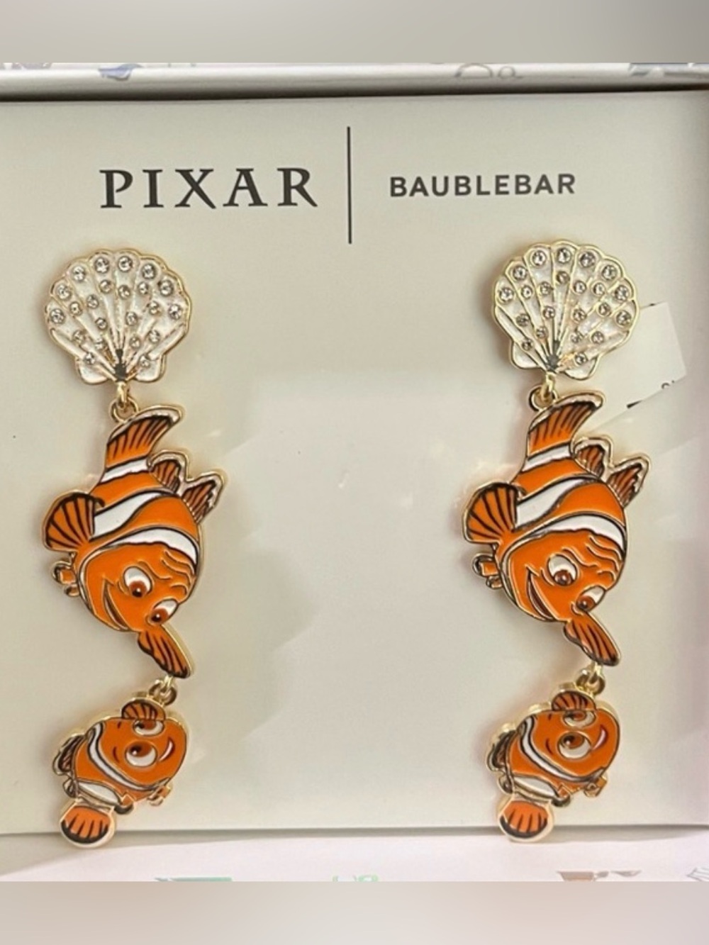 NEW BaubleBar Finding NEMO Disney Pixar Nemo & Dad Marlin Dangle Earrings